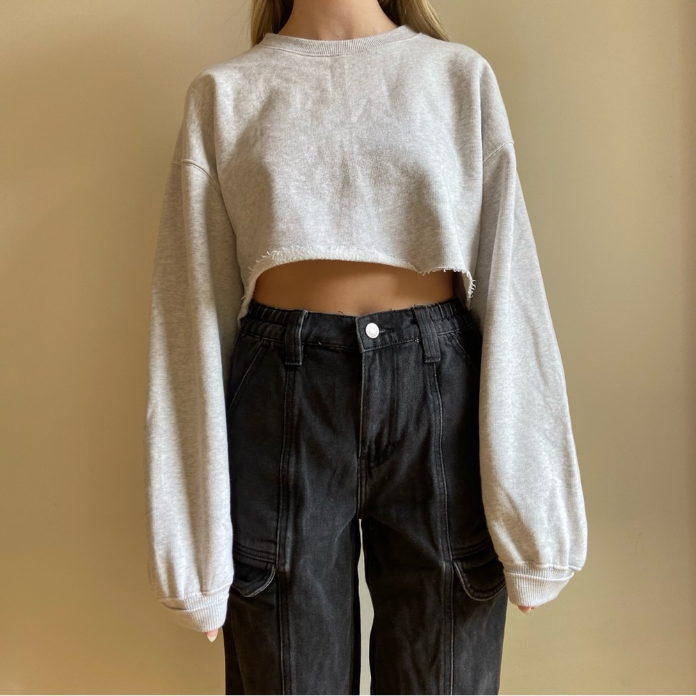 Aritzia TNA cropped crew neck sweater